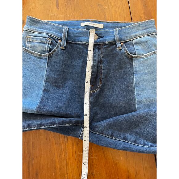 Pacsun Womens High Rise Jeggings Size 24 Two Toned Stretch Raw Hem Straight Leg - Picture 7 of 8